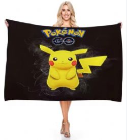 SERVIETTE - POKEMON PIKACHU SUR FOND NOIR